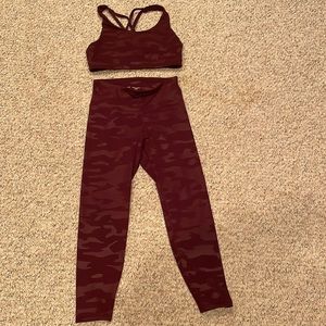 Maroon Camoflauge Workout Set- Sports bra and leggings